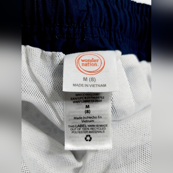 Aqua Shark Themed Swim Trunks Elastic Waist Boys M Size 8 - Picture 4 of 4